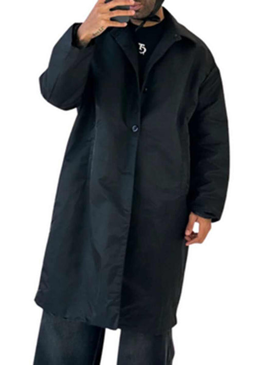 Simple Retro I Men's Wear & Black Long Oversize Coat