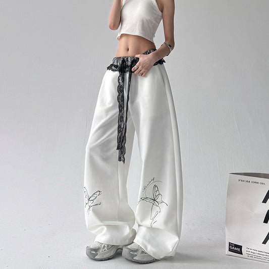 Fashion Temperament Lace Women's Casual Pants