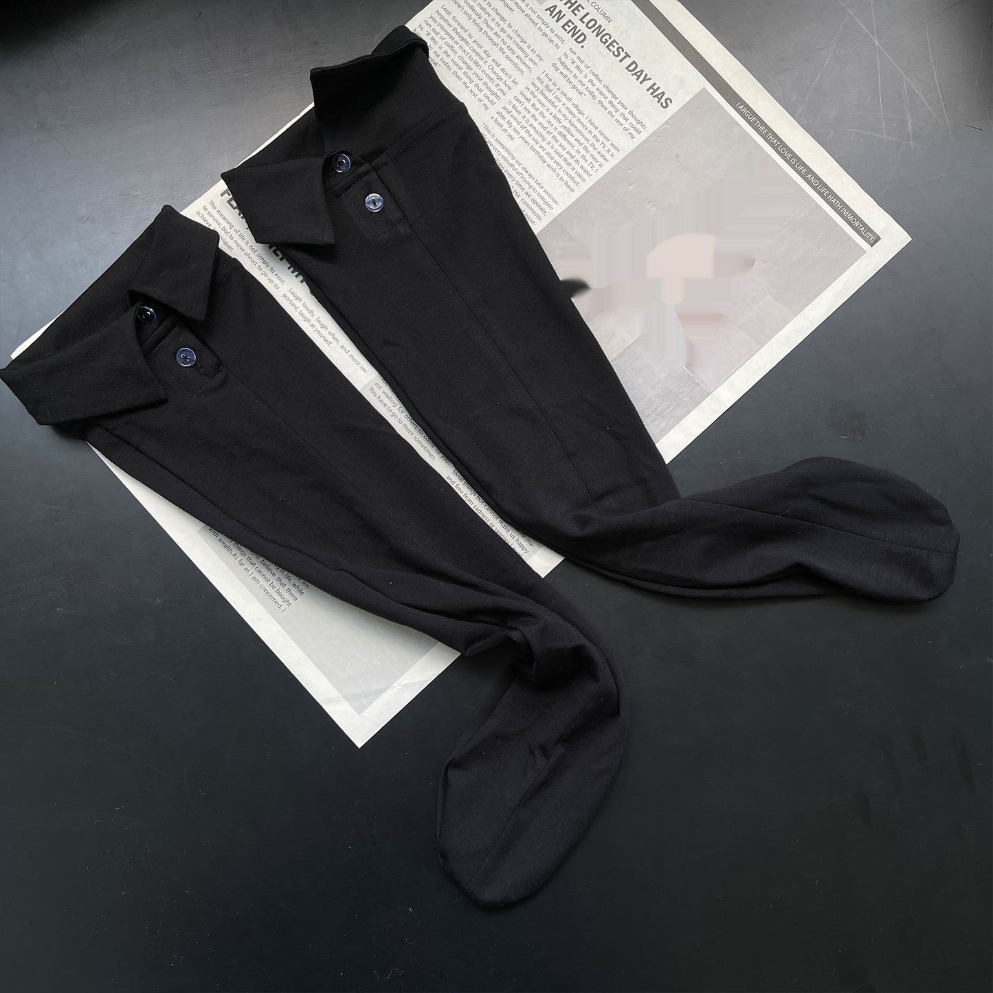 New Polo Collar Button Female Middle Tube Socks
