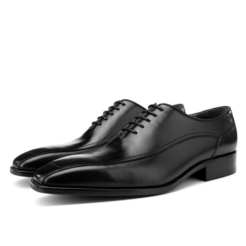 First Layer Cowhide Leather Lace-up Hair Men's Shoes