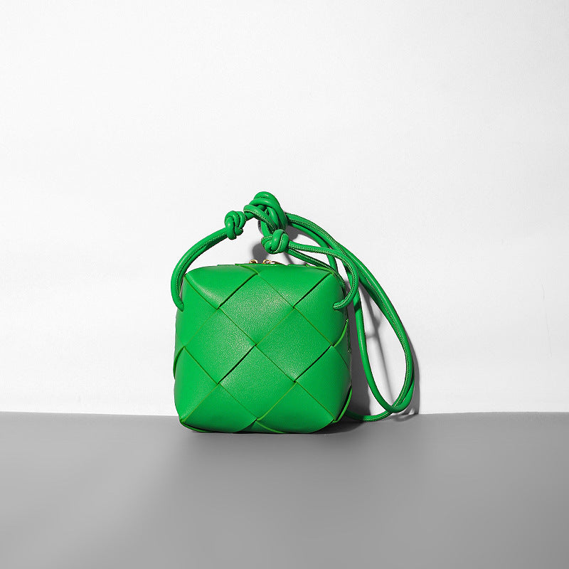 New Woven Box Rhombus Diagonal Bag