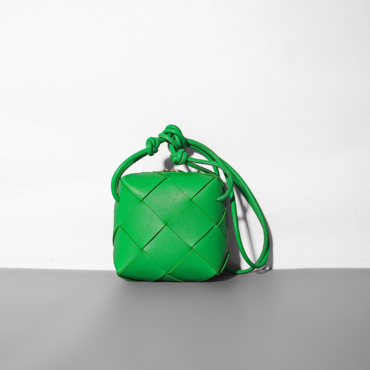 New Woven Box Rhombus Diagonal Bag