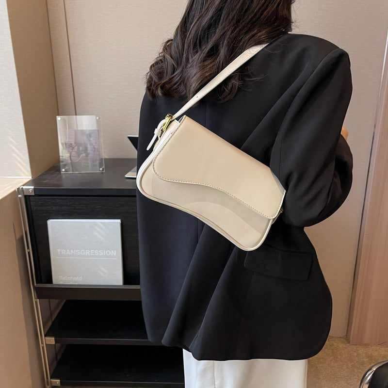 Women's Flap-top Magnetic-clip Shoulder Bag