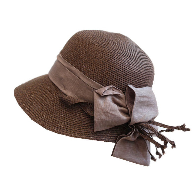 Flowers Curled Brim Basin Straw Hat