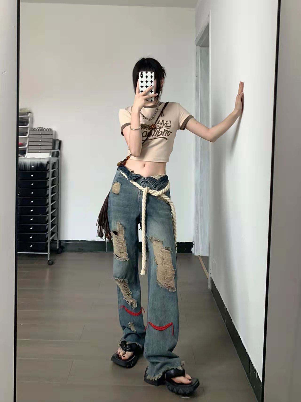 Summer Design Sense Small Crowd Contrast Color Tight Thin Short Top