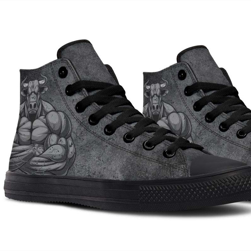 Men's And Women's Fashion Color Printing High-top Canvas Shoes