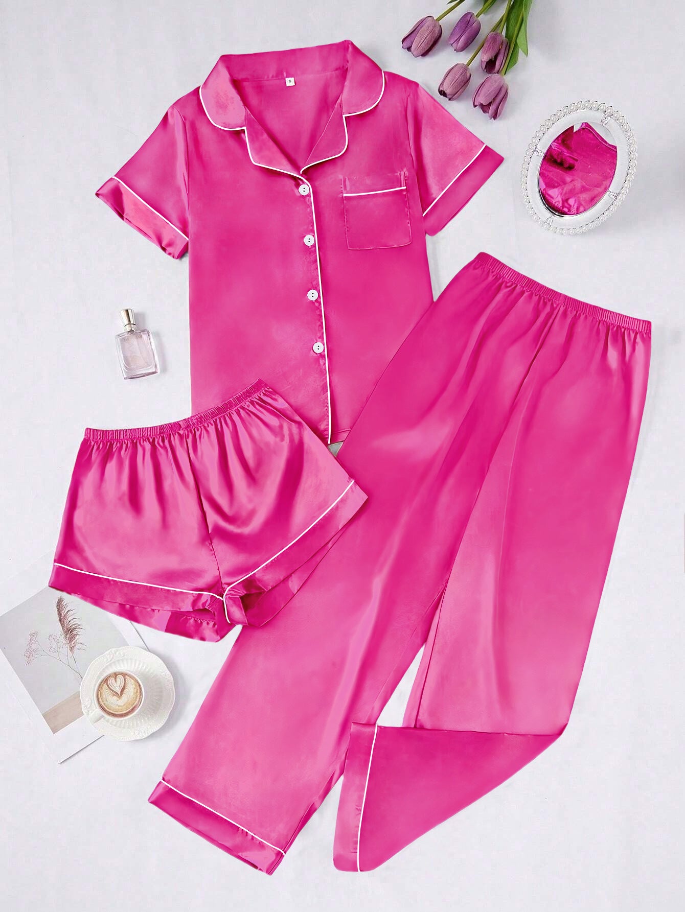 Long Pantssmooth-surface Womens Loungewear Set In French Style