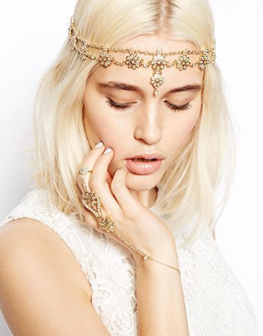 Vintage Pearl Flower Elastic Tassel Hair Band Hair Chain