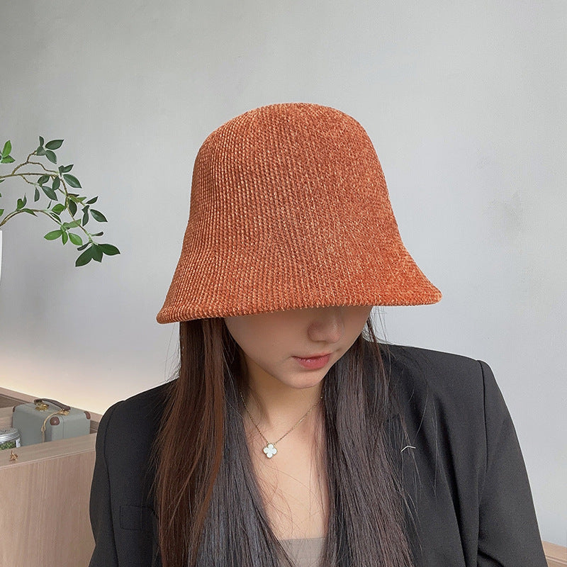 Women's Autumn And Winter New Lamb Wool Bucket Hat