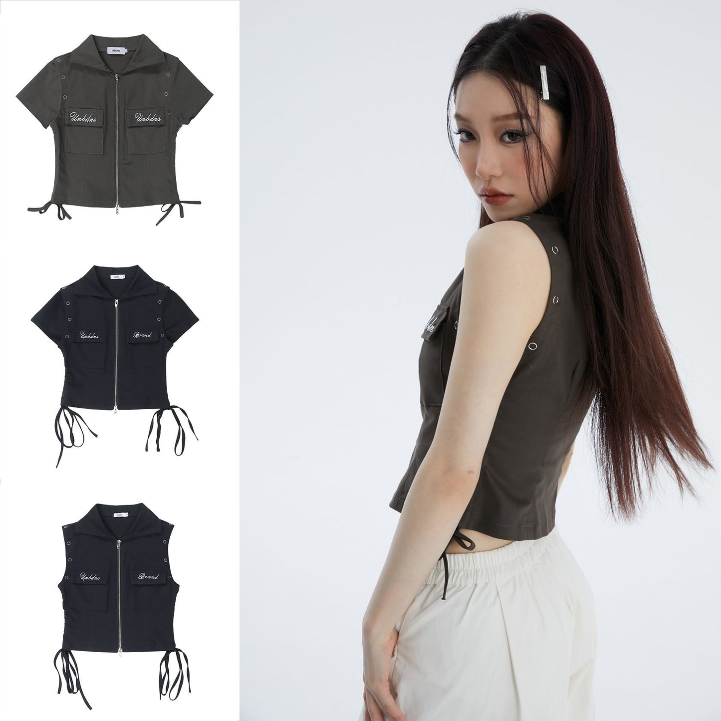 Summer Niche Trendy Design Street Trendy Slim Short Zipper