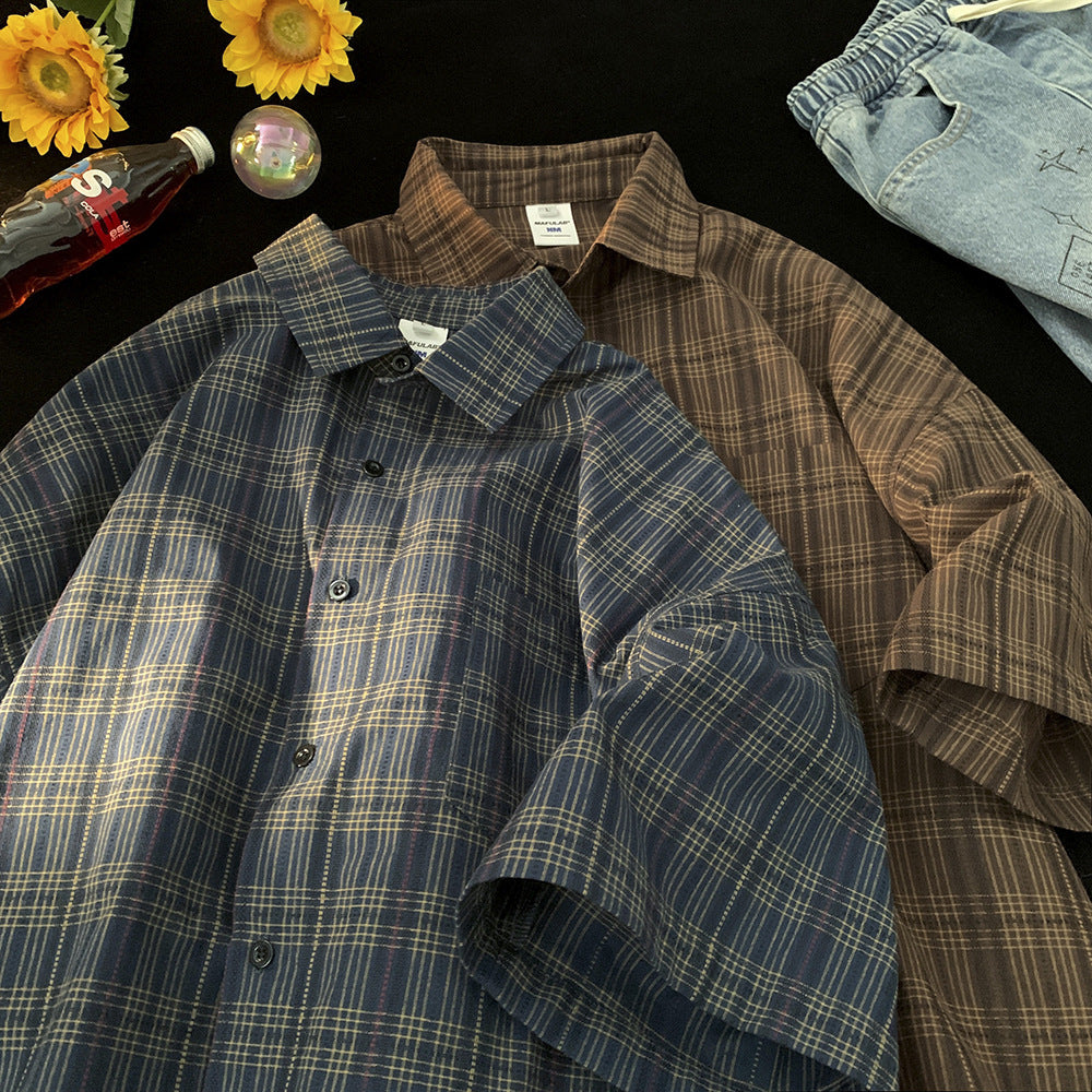 Men's Summer American Style Trend Short-sleeved Shirt