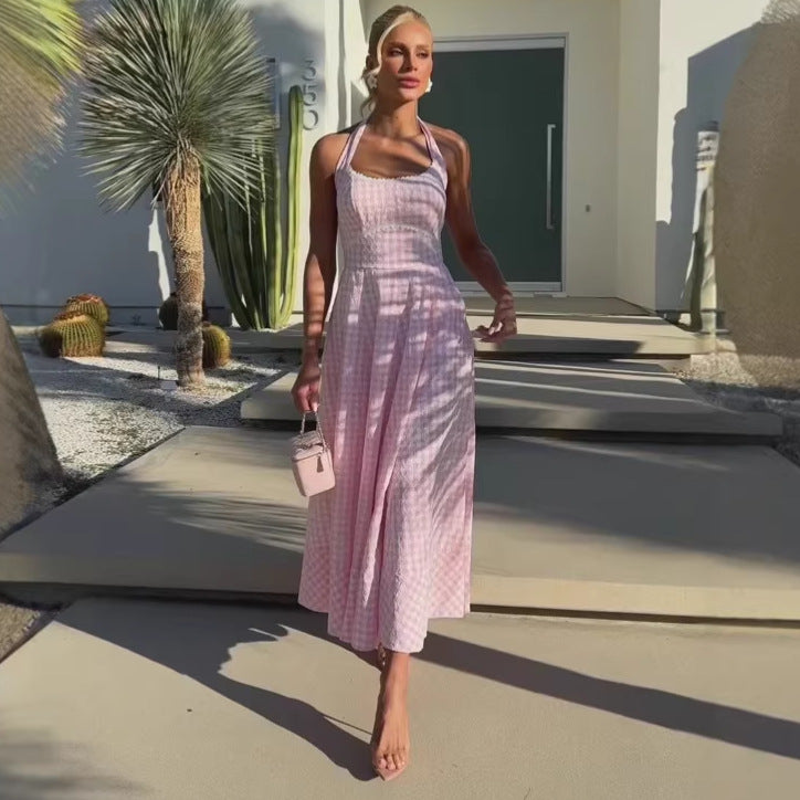 French-style Beach Vacation Maxi Slip Dress For Women