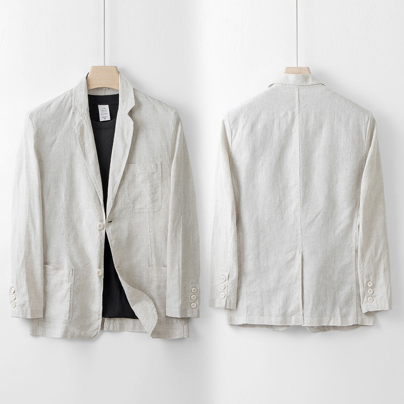 Men's Linen Suit Jacket Casual Small Suit Loose Casual Clothes