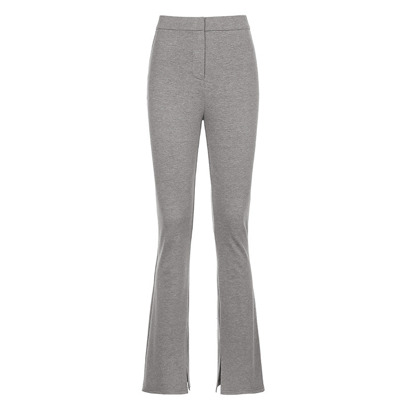 La Trousers Women's Sports And Leisure Trousers High Waist Split Slim Slimming Trousers