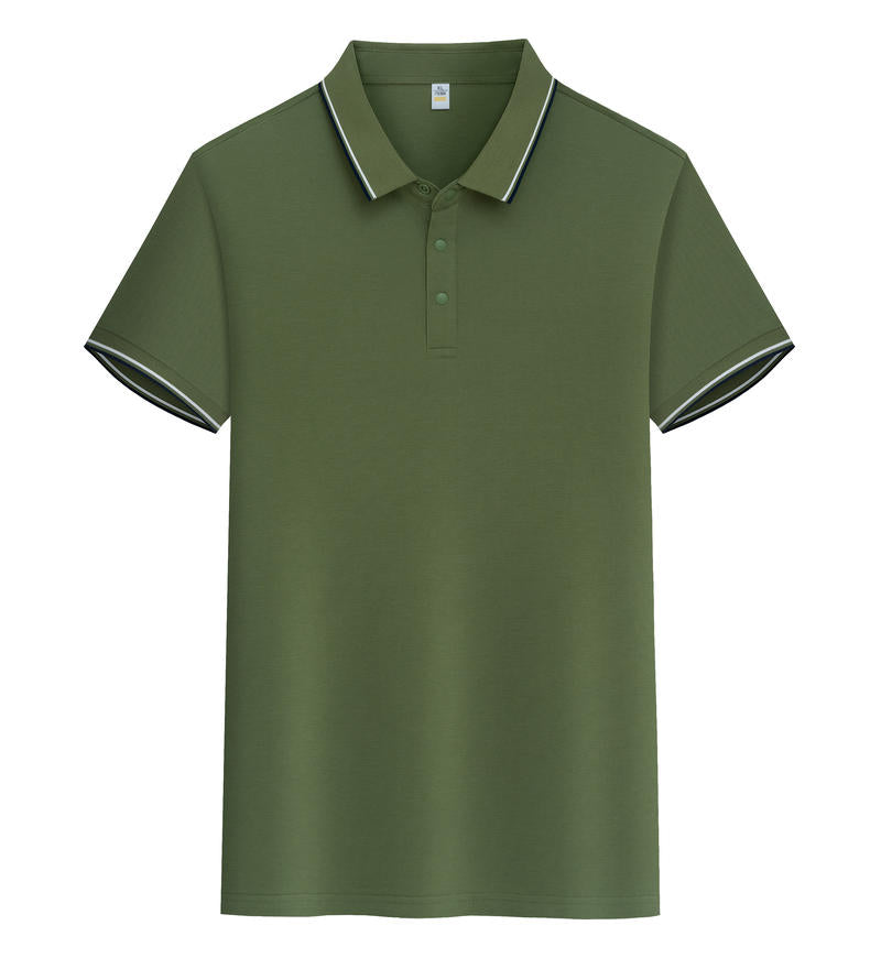 Pure Cotton Soft Polo Shirt Business Casual Lapels Short Sleeve