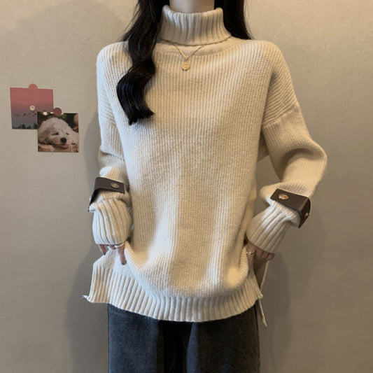 Plus Size Thickened Turtleneck Loose Slimming And All-matching Long Sleeve
