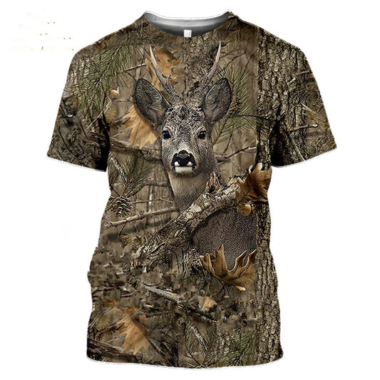 Outdoor Jungle Camouflage Animal Mesh T Shirt