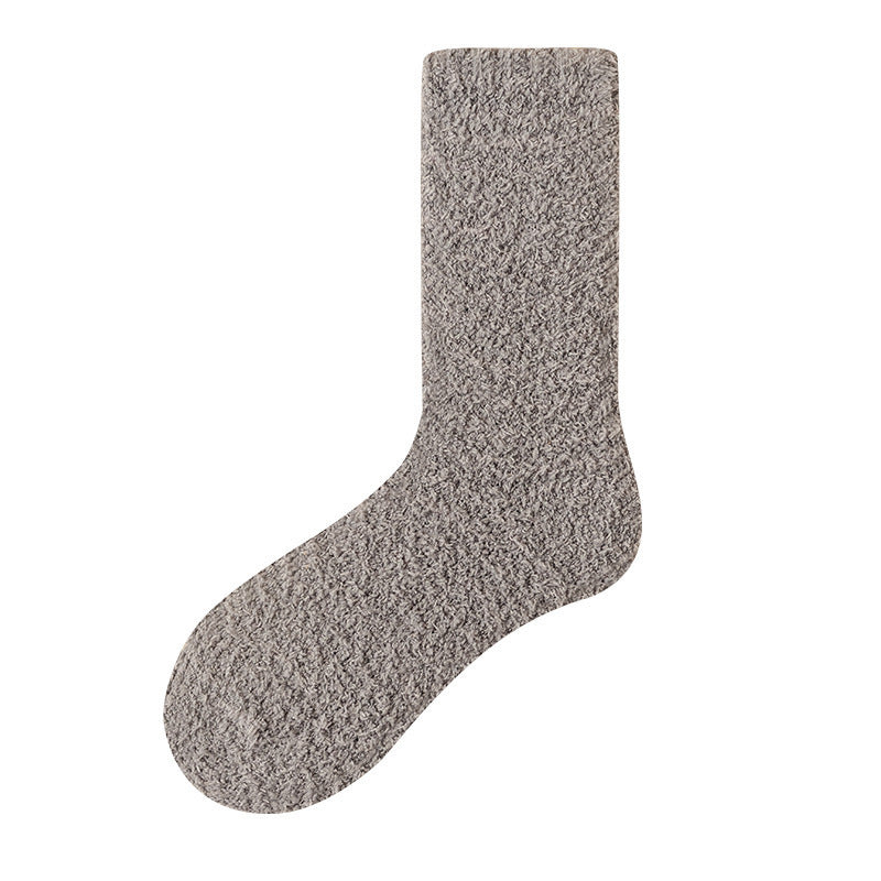 Coral Velvet Solid Color Schoolgirl Socks