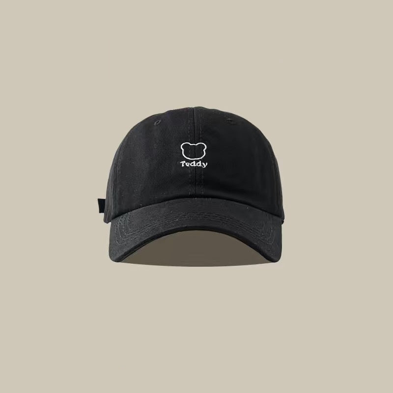 Bear Embroidery Peaked Cap Female Casual Breathable Sun Hat
