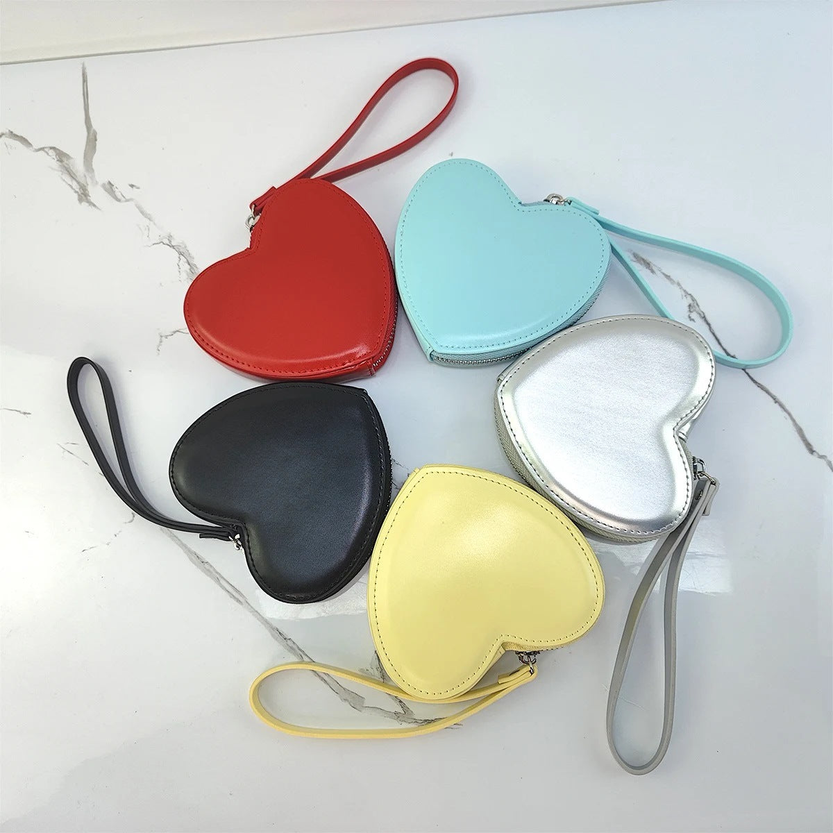 Red Lovely Heart-shaped Mini Wrist Bag