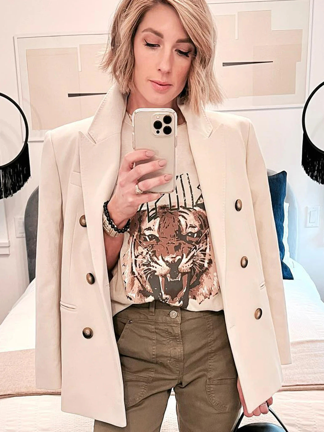 Women's Printed Round Neck Loose Short Sleeves T-shirt