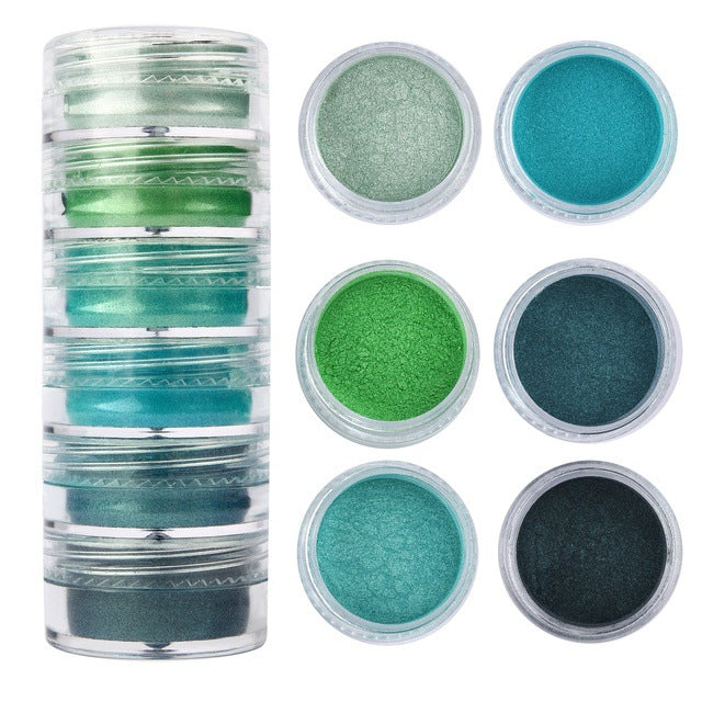 6-color Siamese Pearl Powder Glitter Fluorescent Powder Crystal Glue Silicone Mold