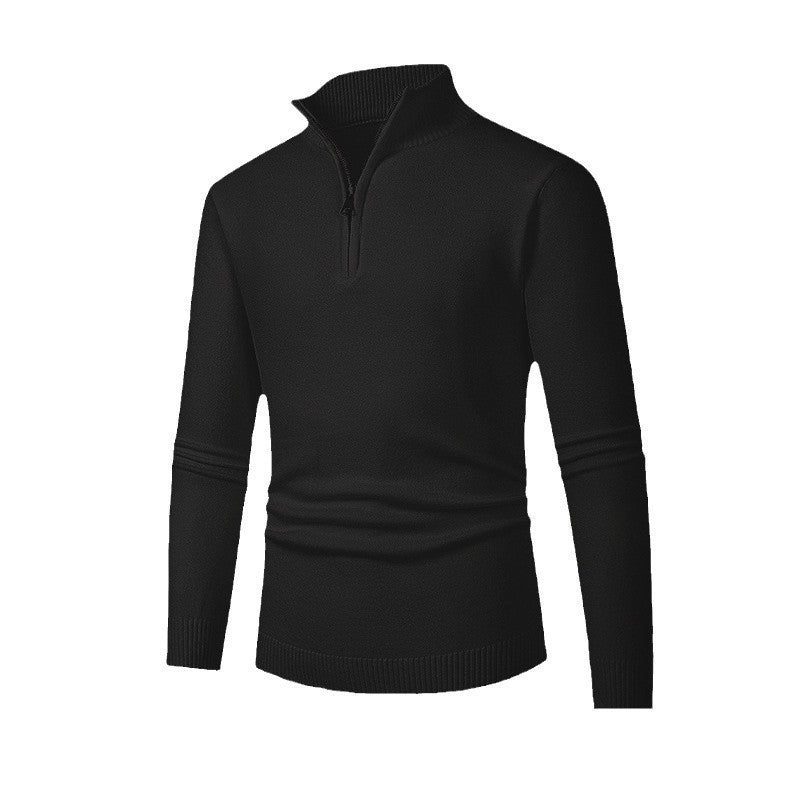 Herre Halv Lynlås Polo Sweater Afslappet Langærmet