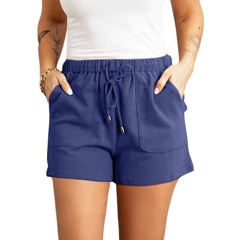 Women's High Waist Straight Drawstring Loose Casual Shorts