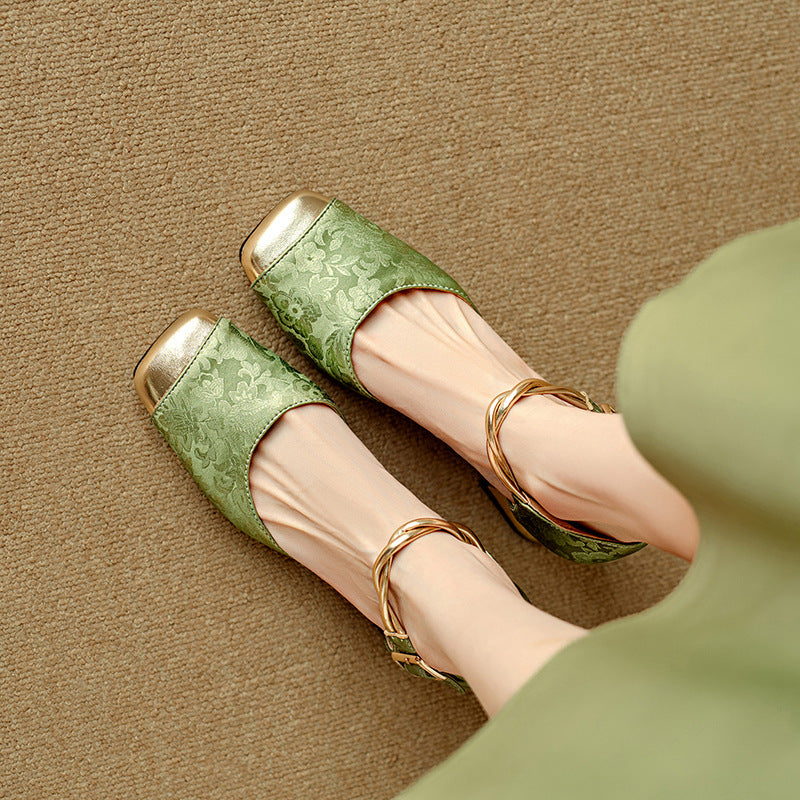 New Chinese-style Closed-toe Hollow-out Sandals For Women