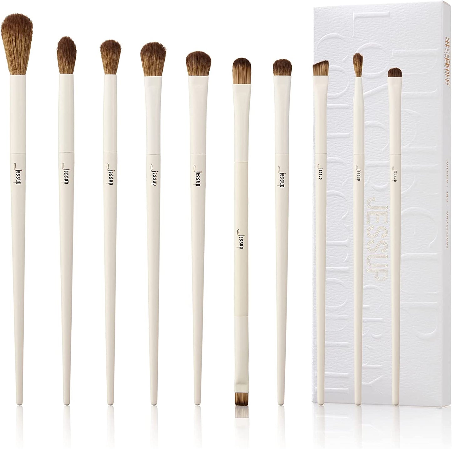 Jessup Brochas De Maquillaje,14 Piezas Set De Brochas De Maquillaje Veganas,Base En Polvo Sombra De Ojos Mezcla Corrector Juego De Brochas Para Pliegues Pinceles Para Delineador De Cejas,T329