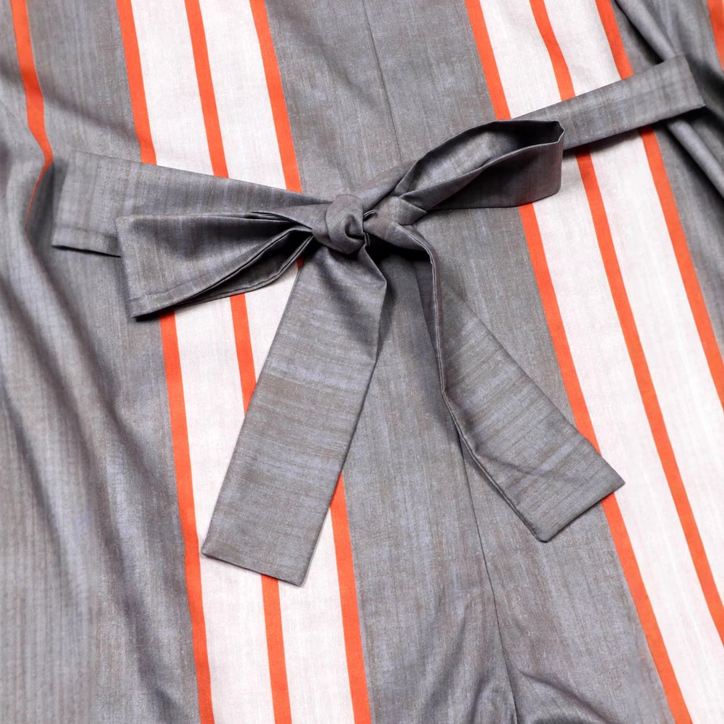 Relaxed-fit Striped Tie-front Jumpsuit Pants For Vacation