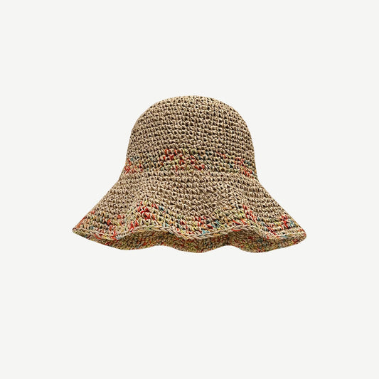 Colorful Straw Hat Female Summer Outing Beach Hat Outdoor Sunscreen Sun Hat