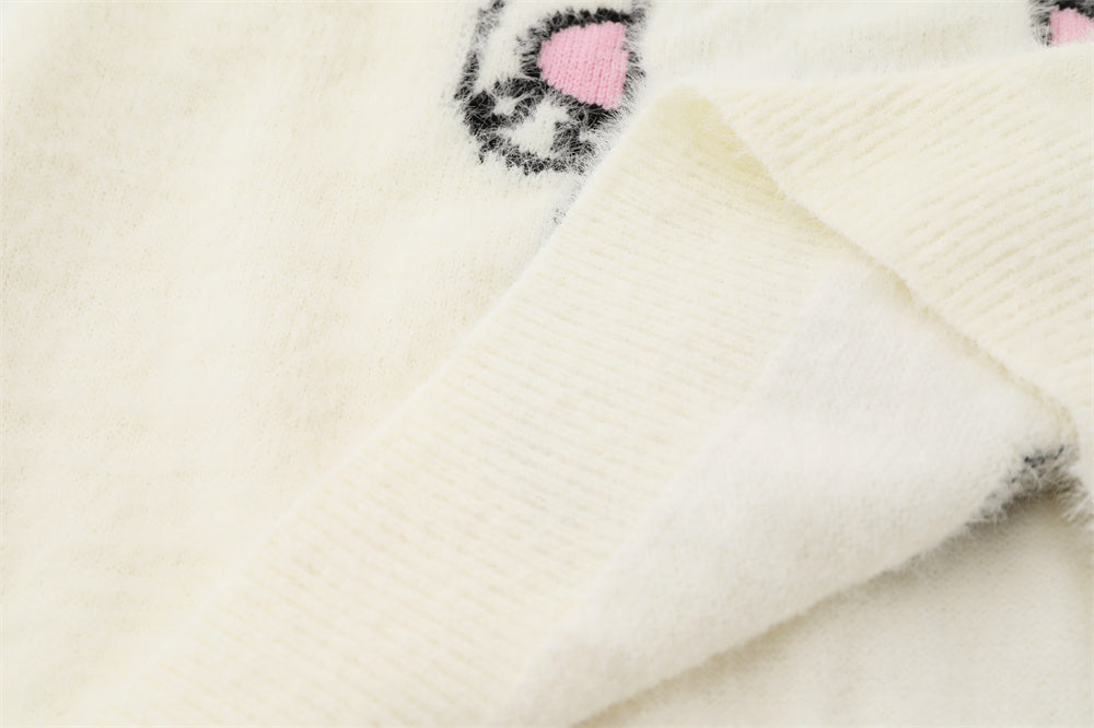 Cute Rabbit With Long Ears Hooded Sweater Fake Two Pieces Pullover