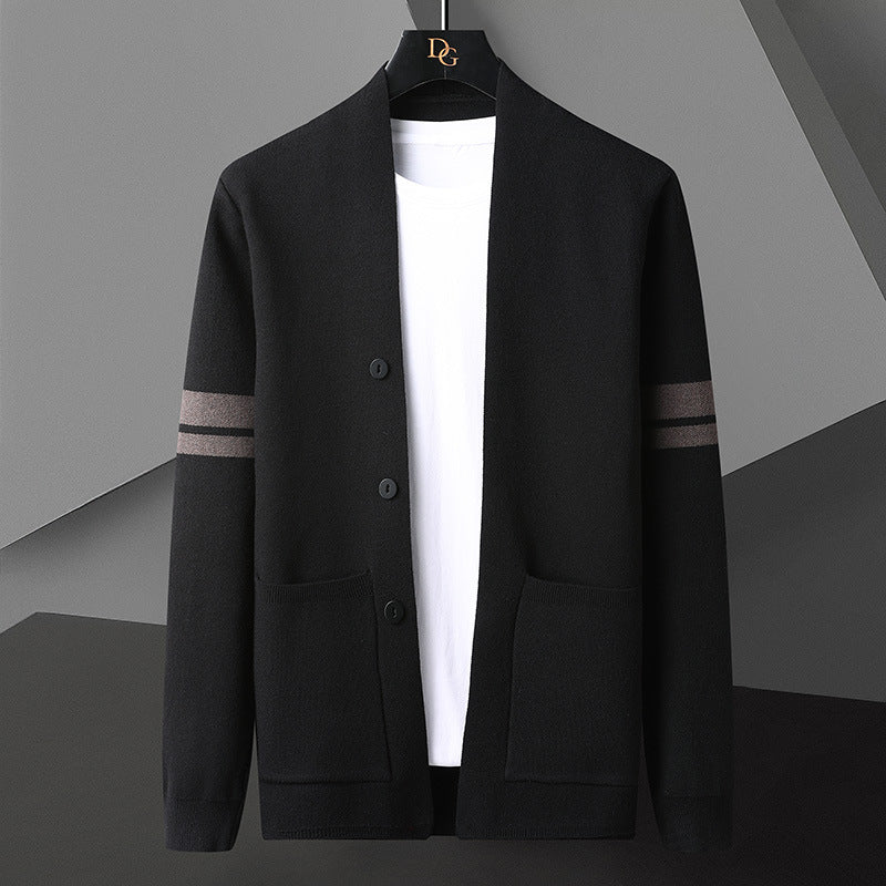 Ny Herre Overtøj Frakke Cardigan Casual Strikket