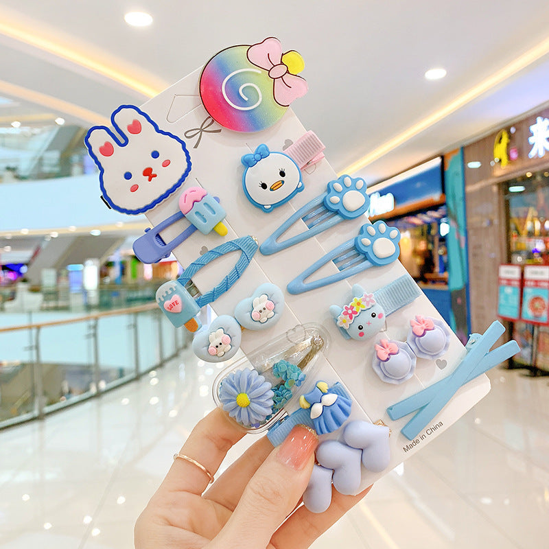 14PCS Toddler Hair Accessories Set  Colorful Rainbow Barrettes, Pins, Candy Fruits, Butterflies For Kids' Stylish Hairstyles