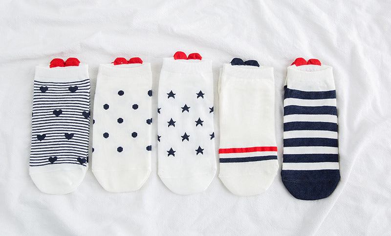 Sweet Trend New Ankle Three-dimensional Love Women's Socks