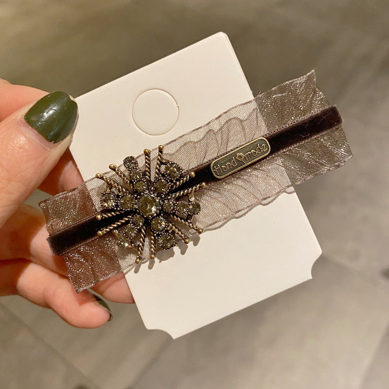 Same Paragraph Lace Czech Diamond Snowflake Broken Hair Clip Bangs Clip Word Clip