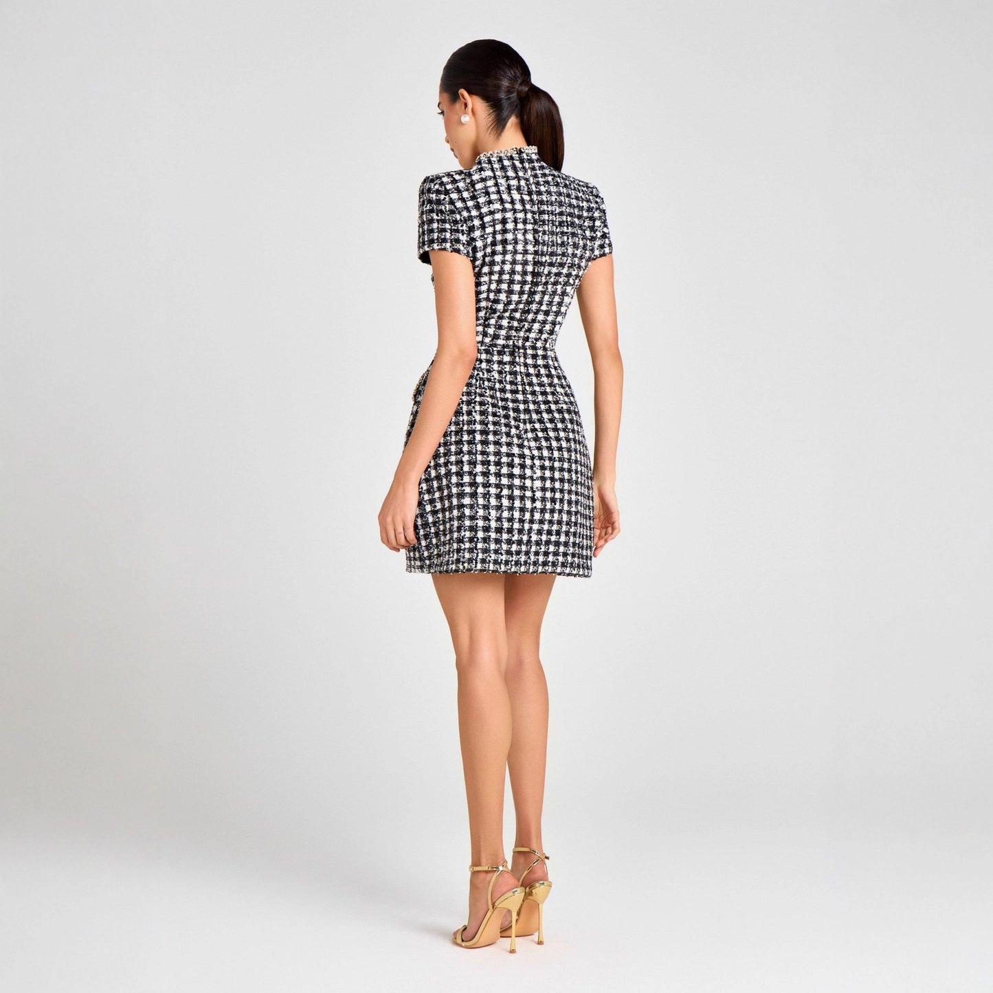 Elegant Slim-fit Womens Crew-neck Dress