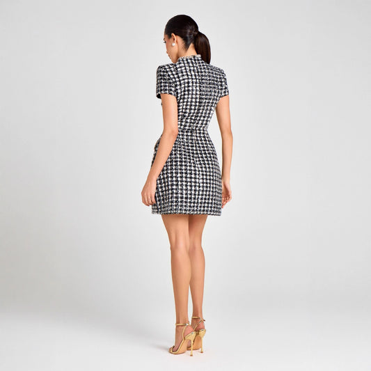 Elegant Slim-fit Womens Crew-neck Dress