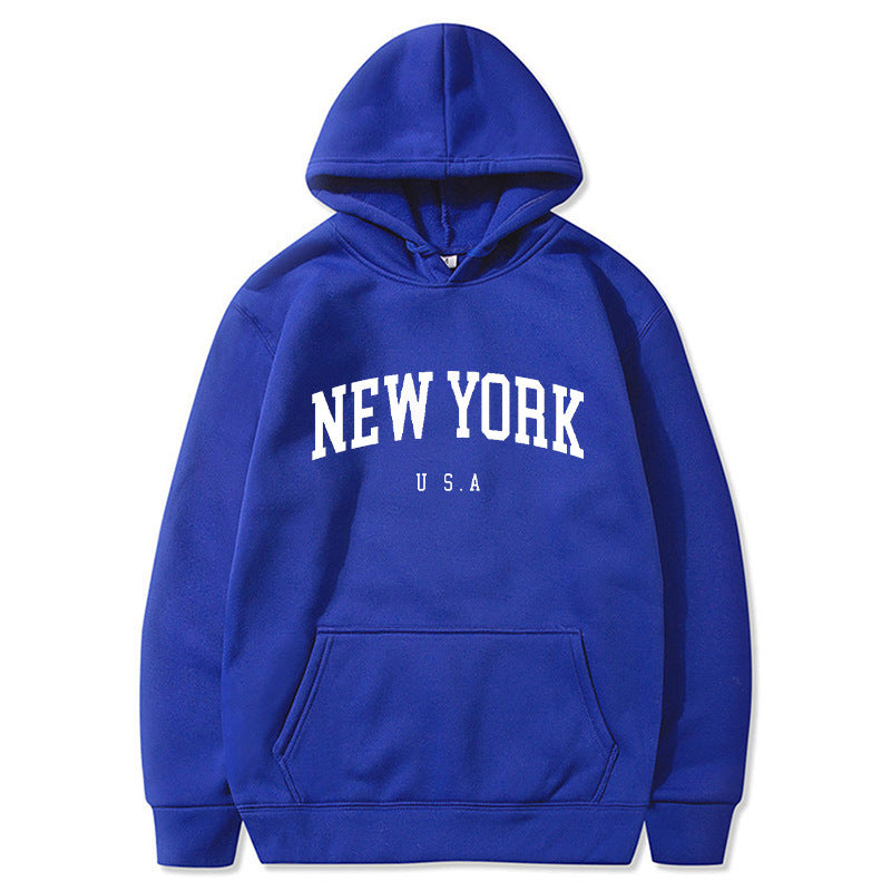 Printed Casual Sports Velvet Padded Hooded Sweatshirt Women's Autumn And Winter