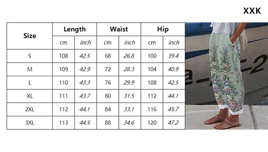 Digital Printing Exquisite Linen Casual Trousers