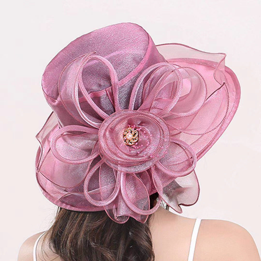 Fashion Gauze Flower Hat Wedding Dress Shadow