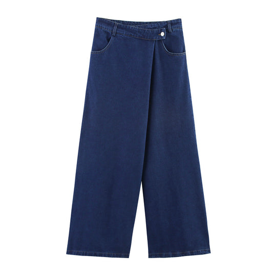 American Retro Wide Leg High Waist Jeans Loose