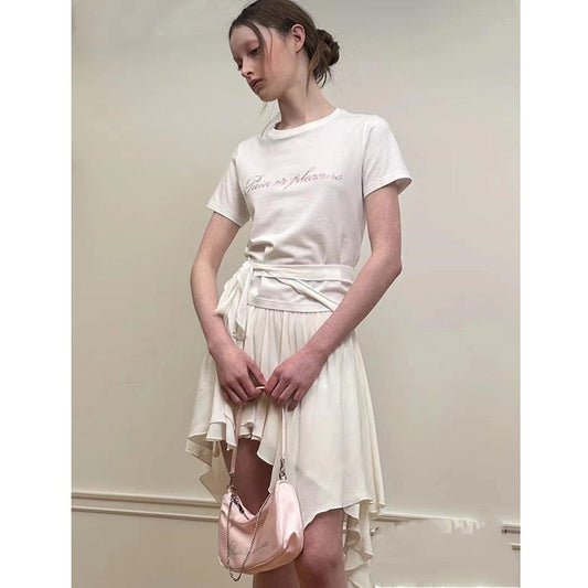 Ballet Style Lace-up Y2g Hot Girl Ruffled Design Irregular Skirt