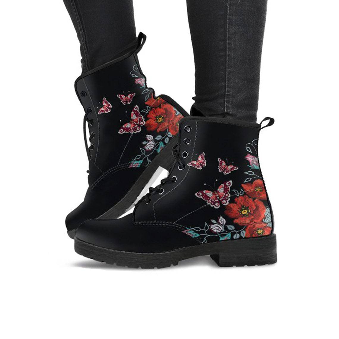 Cartoon Digital Printed Women's Oversized High Top Leather Boots