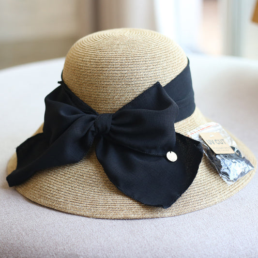 Women's Snow Hemp Big Bow Straw Hat