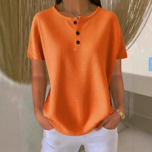 Summer New Solid Color Pullover Loose Top