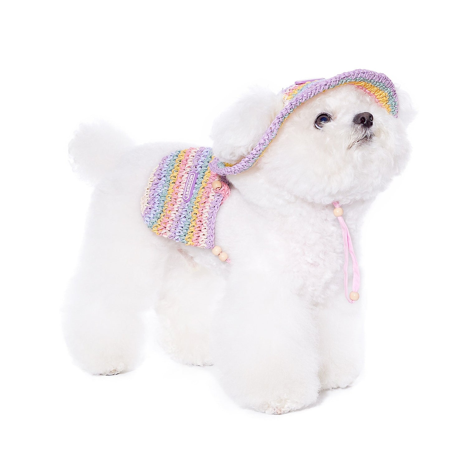 Woven Sun Hat Summer Small Dog Yorkshire Bichon Vacation Style Travel Bag
