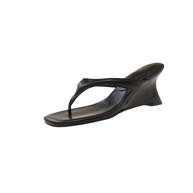French Style Flip-Flops Fairy Shoes Summer Outdoor Wear Simple Flip-flops High Heel Sandals
