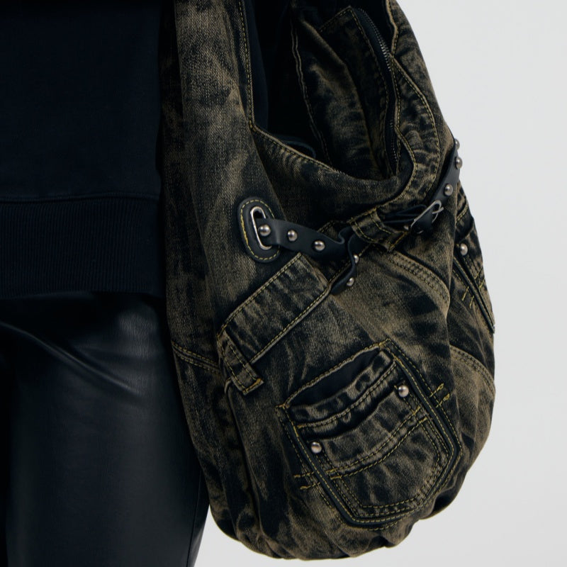 Denim Tassel 'wacky Washed Punk Bag